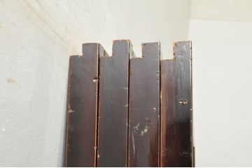 アンティーク建具　漆塗りの枠　透かし彫り入り　涼しげな和の空間を演出する夏戸4枚セット(引き戸、簾戸、簀戸、葭戸、夏障子、御簾戸、すど)(R-077447)