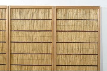 ビンテージ建具　つづれガラス　涼しげな和の空間を演出する幅狭夏戸4枚セット(引き戸、簾戸、簀戸、葭戸、すど、夏障子、ヴィンテージ)(R-077448)