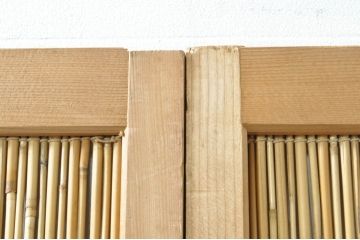 ビンテージ建具　つづれガラス　涼しげな和の空間を演出する幅狭夏戸4枚セット(引き戸、簾戸、簀戸、葭戸、すど、夏障子、ヴィンテージ)(R-077448)