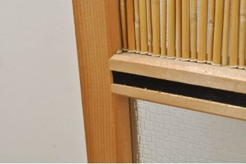 ビンテージ建具　つづれガラス　涼しげな和の空間を演出する幅狭夏戸4枚セット(引き戸、簾戸、簀戸、葭戸、すど、夏障子、ヴィンテージ)(R-077448)