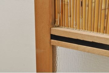 ビンテージ建具　つづれガラス　涼しげな和の空間を演出する幅狭夏戸4枚セット(引き戸、簾戸、簀戸、葭戸、すど、夏障子、ヴィンテージ)(R-077448)
