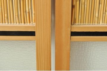 ビンテージ建具　つづれガラス　涼しげな和の空間を演出する幅狭夏戸4枚セット(引き戸、簾戸、簀戸、葭戸、すど、夏障子、ヴィンテージ)(R-077448)