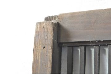 アンティーク建具　落ち着きのある和を演出する格子戸2枚セット(帯戸、引き戸)(R-077449)