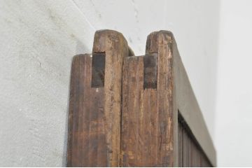 アンティーク建具　落ち着きのある和を演出する格子戸2枚セット(帯戸、引き戸)(R-077449)