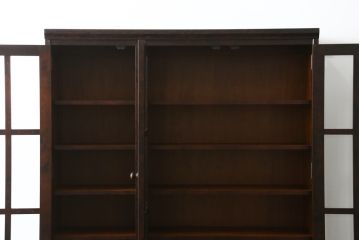 中古　北海道民芸家具　OM118　美しい木肌とシックな佇まいが魅力的なブックケース(食器棚、飾り棚、収納棚、戸棚)(R-077466)