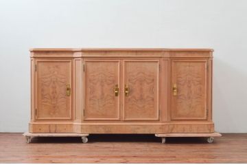 アメリカビンテージ　DREXEL HERITAGE(ドレクセルヘリテイジ)　CORINTHIAN(コリンシャン)　独特な木目とナチュラルな風合いが魅力のサイドボード(サイドキャビネット、収納棚、戸棚、ヴィンテージ)(R-077468)