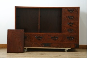 中古　美品　岩谷堂箪笥　力強い木目が魅力のサイドボード　(R-077469)