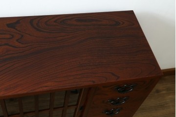 中古　美品　岩谷堂箪笥　力強い木目が魅力のサイドボード　(R-077469)