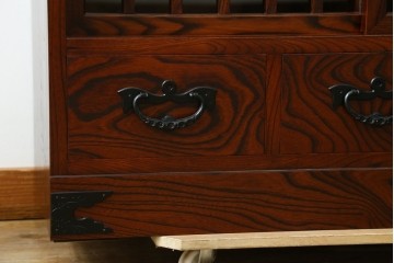 中古　美品　岩谷堂箪笥　力強い木目が魅力のサイドボード　(R-077469)