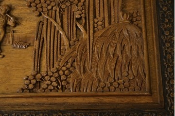 アジアンヴィンテージ　全面に施された彫刻が豪華なトランク　(R-077472)