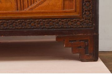 アジアンビンテージ　全面に施された彫刻が豪華なトランク(収納箱、収納ボックス、ブランケットボックス、ローテーブル、センターテーブル、ディスプレイ、ヴィンテージ)(R-077472)