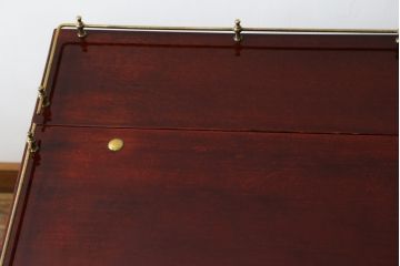 中古　イタリア高級家具　アルド・トゥーラ(ALDO TURA)　シックで艶のある色合いが目を惹くキッチンワゴン(トロリーワゴン、トローリー、ワゴンテーブル、エクステンションテーブル)(R-077473)