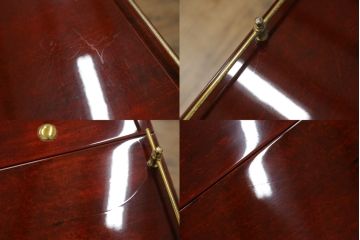 中古　イタリア高級家具　アルド・トゥーラ(ALDO TURA)　シックで艶のある色合いが目を惹くキッチンワゴン(トロリーワゴン、トローリー、ワゴンテーブル、エクステンションテーブル)(R-077473)
