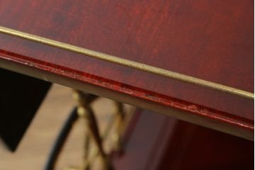 中古　イタリア高級家具　アルド・トゥーラ(ALDO TURA)　シックで艶のある色合いが目を惹くキッチンワゴン(トロリーワゴン、トローリー、ワゴンテーブル、エクステンションテーブル)(R-077473)