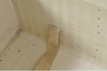 和製アンティーク　レトロな雰囲気がおしゃれな船トランク(舟トランク、ブランケットボックス、トランクテーブル、センターテーブル、ローテーブル、ディスプレイ雑貨、収納箱、店舗什器) (R-077519)