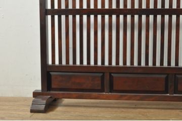 中古　国産　職人手作り　民芸家具　和の趣溢れる佇まいが魅力の衝立て(つい立て、衝い立て、パーテーション、仕切り)(R-077522)