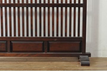 中古　国産　職人手作り　民芸家具　和の趣溢れる佇まいが魅力の衝立て(つい立て、衝い立て、パーテーション、仕切り)(R-077522)