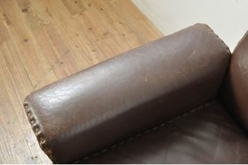 スイスビンテージ　希少品!!　mobilia(モビリア)取り扱い　デセデ社　本革　モダンでスタイリッシュなデザインのラウンジチェア(イージーチェア、アームチェア、エグゼクティブチェア、オフィスチェア、レザー、ヴィンテージ)(R-077530)