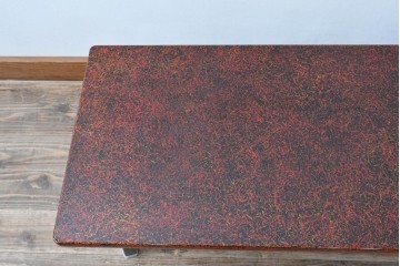 中古　新品　未使用　在庫品　津軽塗りの独特な模様が目を惹く折り畳み座卓(ローテーブル、センターテーブル、折りたたみテーブル)(R-077531)