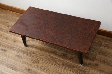 中古　新品　未使用　在庫品　津軽塗りの独特な模様が目を惹く折り畳み座卓(ローテーブル、センターテーブル、折りたたみテーブル)(R-077532)