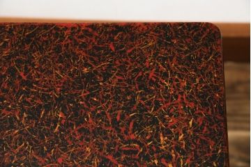 中古　新品　未使用　在庫品　津軽塗りの独特な模様が目を惹く折り畳み座卓(ローテーブル、センターテーブル、折りたたみテーブル)(R-077532)