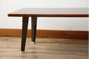 中古　新品　未使用　在庫品　津軽塗りの独特な模様が目を惹く折り畳み座卓(ローテーブル、センターテーブル、折りたたみテーブル)(R-077532)