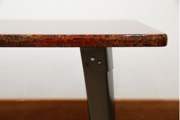中古　新品　未使用　在庫品　津軽塗りの独特な模様が目を惹く折り畳み座卓(ローテーブル、センターテーブル、折りたたみテーブル)(R-077532)