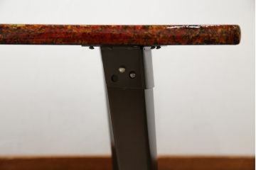 中古　新品　未使用　在庫品　津軽塗りの独特な模様が目を惹く折り畳み座卓(ローテーブル、センターテーブル、折りたたみテーブル)(R-077532)