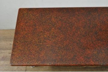 中古　新品　未使用　在庫品　津軽塗りの独特な模様が目を惹く折り畳み座卓(ローテーブル、センターテーブル、折りたたみテーブル)(R-077533)