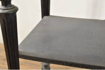フランスアンティーク　天板大理石　挽き物脚と彫刻が優雅なサイドテーブル(エンドテーブル、ナイトテーブル、飾り台、花台)(R-077550)