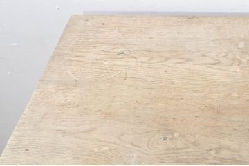 フランスアンティーク　オーク材　重厚なバルボスレッグの引き出し付き展示台(作業台、ワークテーブル、ワークデスク、平机、ダイニングテーブル、食卓、飾り台、花台、陳列台、在宅用、在宅ワーク用)(R-077554)