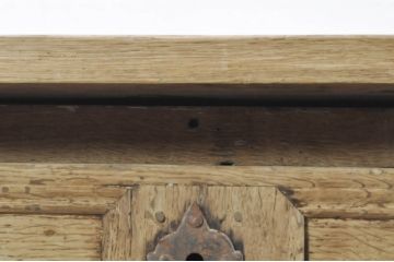 フランスアンティーク　オーク材　重厚なバルボスレッグの引き出し付き展示台(作業台、ワークテーブル、ワークデスク、平机、ダイニングテーブル、食卓、飾り台、花台、陳列台、在宅用、在宅ワーク用)(R-077554)