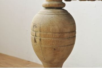 フランスアンティーク　オーク材　重厚なバルボスレッグの引き出し付き展示台(作業台、ワークテーブル、ワークデスク、平机、ダイニングテーブル、食卓、飾り台、花台、陳列台、在宅用、在宅ワーク用)(R-077554)