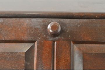 中古　美品　松本民芸家具　T型　シックで上品な佇まいが魅力のライティングビューロー(ワークデスク、簿記机、在宅用、在宅ワーク用、収納棚、戸棚)(定価約46万円)(R-077556)