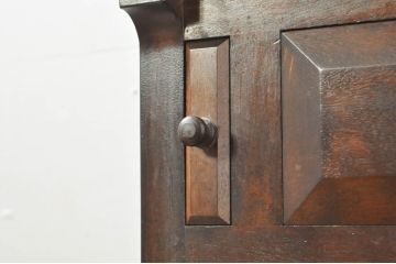 中古　美品　松本民芸家具　T型　シックで上品な佇まいが魅力のライティングビューロー(ワークデスク、簿記机、在宅用、在宅ワーク用、収納棚、戸棚)(定価約46万円)(R-077556)