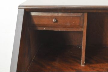 中古　美品　松本民芸家具　T型　シックで上品な佇まいが魅力のライティングビューロー(ワークデスク、簿記机、在宅用、在宅ワーク用、収納棚、戸棚)(定価約46万円)(R-077556)