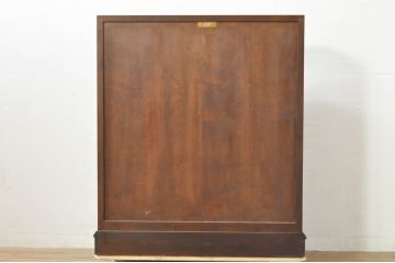 中古　美品　松本民芸家具　T型　シックで上品な佇まいが魅力のライティングビューロー(ワークデスク、簿記机、在宅用、在宅ワーク用、収納棚、戸棚)(定価約46万円)(R-077556)