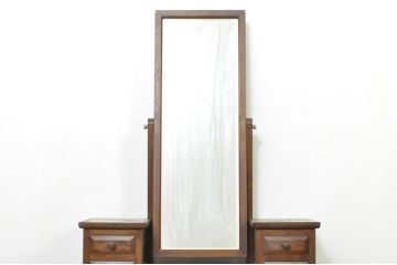 中古　美品　松本民芸家具　M型一面鏡　直線的なデザインが美しい鏡台(ドレッサー、ミラー)(定価約26万円)(R-077557)