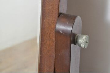 中古　美品　松本民芸家具　M型一面鏡　直線的なデザインが美しい鏡台(ドレッサー、ミラー)(定価約26万円)(R-077557)
