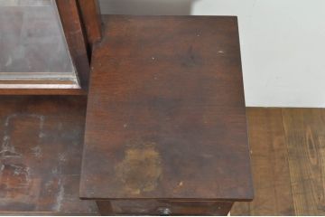 中古　美品　松本民芸家具　M型一面鏡　直線的なデザインが美しい鏡台(ドレッサー、ミラー)(定価約26万円)(R-077557)