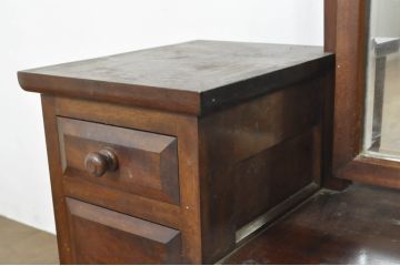 中古　美品　松本民芸家具　M型一面鏡　直線的なデザインが美しい鏡台(ドレッサー、ミラー)(定価約26万円)(R-077557)