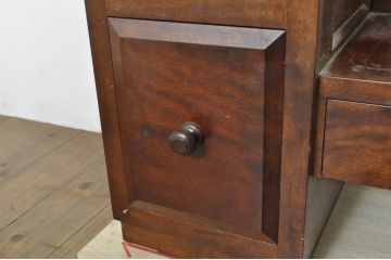 中古　美品　松本民芸家具　M型一面鏡　直線的なデザインが美しい鏡台(ドレッサー、ミラー)(定価約26万円)(R-077557)