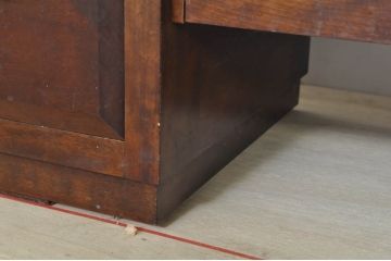 中古　美品　松本民芸家具　M型一面鏡　直線的なデザインが美しい鏡台(ドレッサー、ミラー)(定価約26万円)(R-077557)