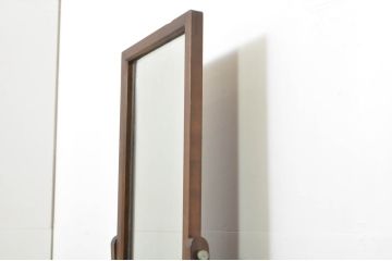 中古　美品　松本民芸家具　M型一面鏡　直線的なデザインが美しい鏡台(ドレッサー、ミラー)(定価約26万円)(R-077557)