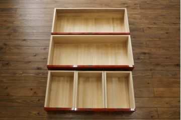 中古　超美品!!　二本松工藝館　田中家具　和モダンなお部屋づくりにおすすめの33胴厚総桐チェスト(総桐箪笥、サイドボード、サイドチェスト、和タンス、整理箪笥、収納箪笥、引き出し)(定価約60万円)(R-077603)