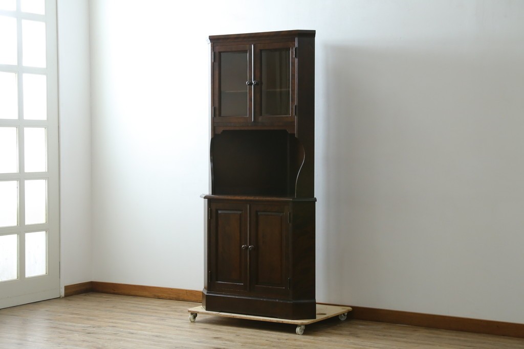 中古　北海道民芸家具　#145　和洋どちらの空間にも馴染むシックな隅棚　(R-077606)