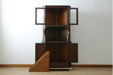 中古　北海道民芸家具　#145　和洋どちらの空間にも馴染むシックな隅棚　(R-077606)