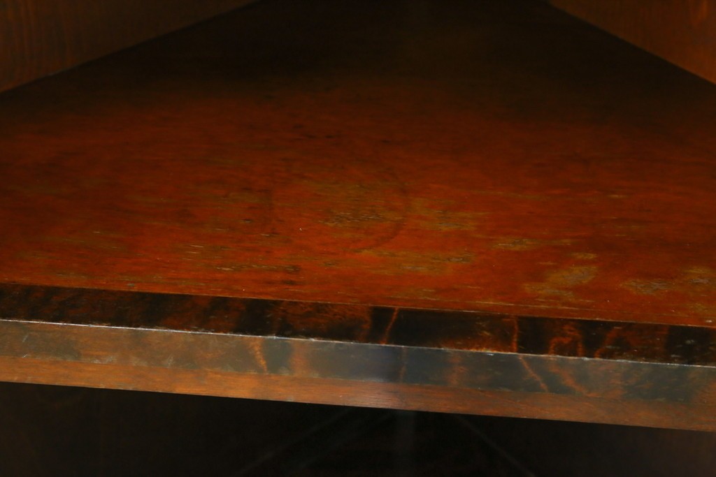 中古　北海道民芸家具　#145　和洋どちらの空間にも馴染むシックな隅棚　(R-077606)