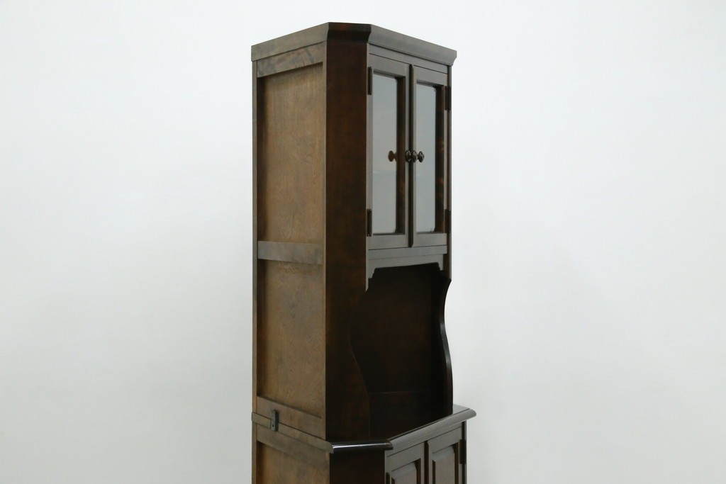 中古　北海道民芸家具　#145　和洋どちらの空間にも馴染むシックな隅棚　(R-077606)