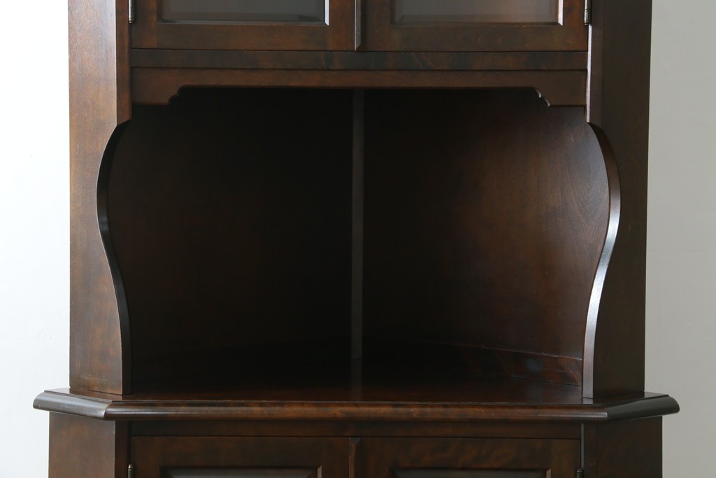 中古　北海道民芸家具　#145　和洋どちらの空間にも馴染むシックな隅棚　(R-077606)